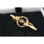 15ct Victorian brooch with amethyst stone (2.