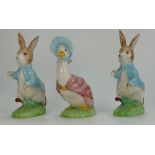 Beswick large Beatrix Potter figures Peter Rabbit x2 and Jemima Puddleduck (3)