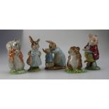 Royal Albert Beatrix Potter figures Pigling eats his porridge, Timmy Tiptoes,