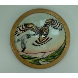 Moorcroft Skydancer circular plaque, 30cm diameter. Designed by Kerry Goodwin.