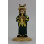 Royal Doulton Bunnykins Trumpet Player green and yellow colourway commemorating the 75th Bunnykins