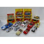 A collection of boxed Shell Sportscar collection toy cars together with similar unboxed items (20)