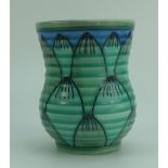 Charlotte Rhead Crown Ducal small vase in the Turin design, height 12.