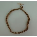 Victorian 9ct gold double Albert watch chain,