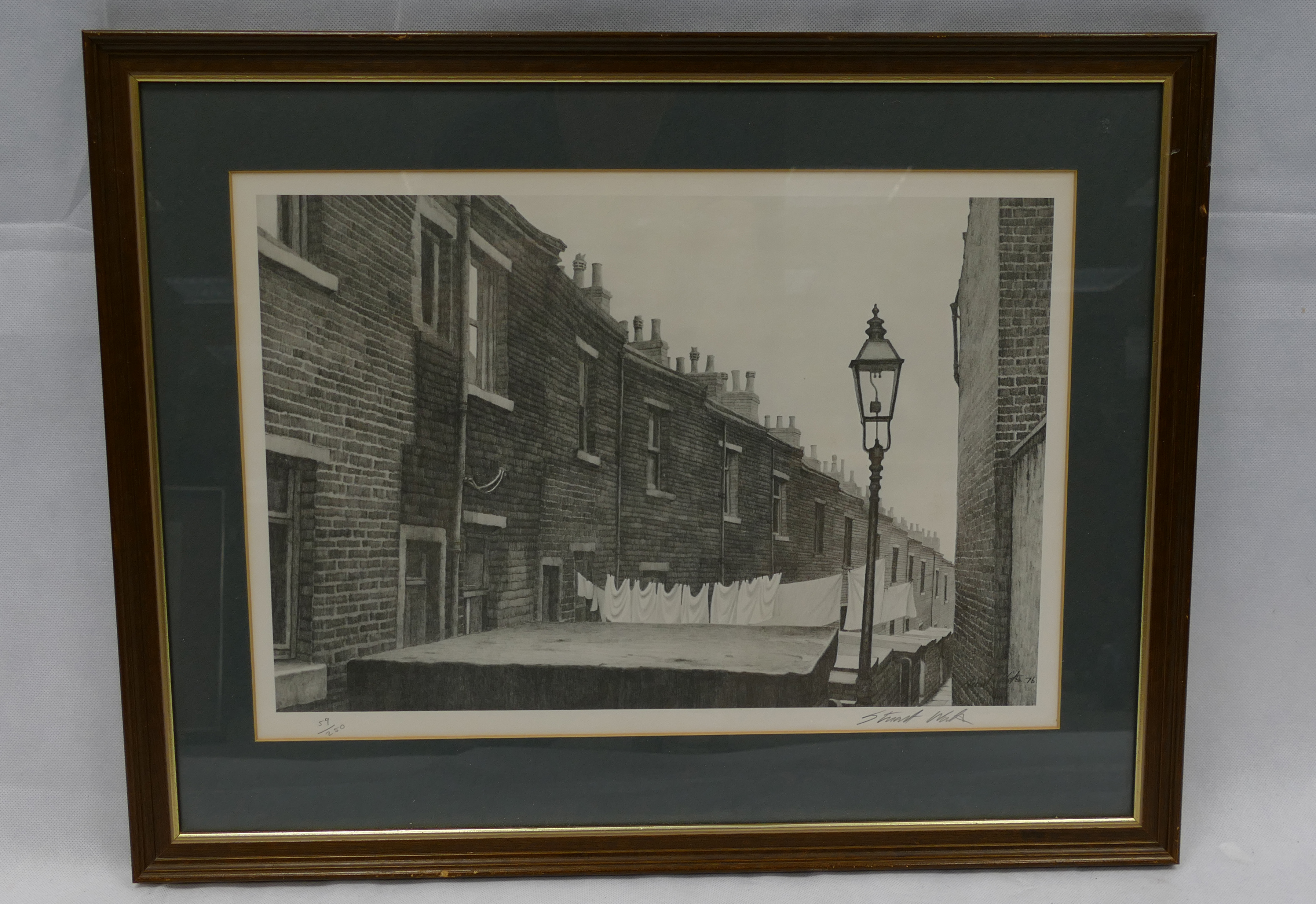 Stuart Walton 20th Century Contemporary Limited Edition print of a Northern Street Scene,