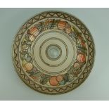 Charlotte Rhead Crown Ducal wall charger in the Fruit Border design 5802, diameter 32.