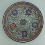 Charlotte Rhead Crown Ducal wall charger in the Palermo design 5803, diameter 32.