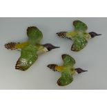 Beswick set of graduated wall plaques green Woodpeckers 1344-1,