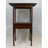 Georgian oak two tier side table with drawer