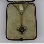 15ct Victorian necklace & pendant set with Tourmaline's & seed pearls (5.