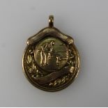 9ct Rose gold 19th Century snooker medal (10.4 grams).