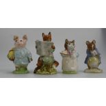 Royal Albert Beatrix Potter figures Gentleman Mouse made a bow, Mrs Ribby,