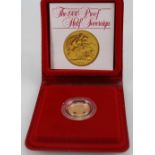 1980 proof half sovereign in original leather case