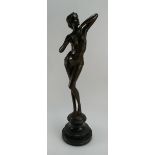 20th Century Spelter figure of a lady bathing height 58cm