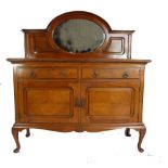 Mahogany Mirror Back Sideboard on Queen Anne legs