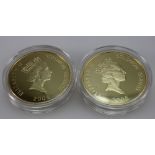 Commemorative coins 2005 Solomon Islands comprising 1903 Wright Flyer and Spitfire,