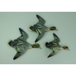 Beswick graduated set of Teal Duck wall plaques comprising 1530-1,