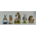 Royal Albert Beatrix Potter figures Goody Tiptoes, Pigling Bland, Old Mr Brown,