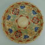 Charlotte Rhead Crown Ducal wall charger in the Mexico design 6189, diameter 32.