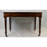 Victorian mahogany two drawer side table,