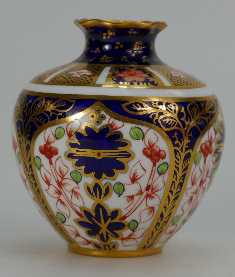 Royal Crown Derby miniature vase height 7cm - Image 3 of 3