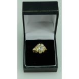 18ct Gold old cut eight diamond cluster ring total weight 5.