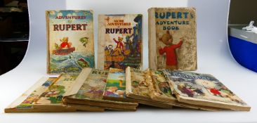 A collection of Rupert the Bear annuals dating from 1940s (16)