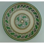 Charlotte Rhead Crown Ducal wall charger in the Commas design 4298, diameter 32.