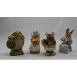 Beswick Beatrix Potter figures Cottontail, Appley Dappley, Mr Alderman Ptolemy and Goody Tiptoes,