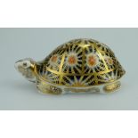 Royal Crown Derby paperweight Indian Star Tortoise with gold stopper