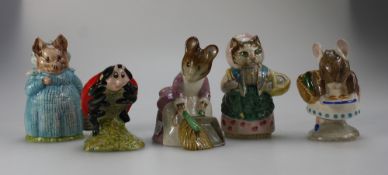Royal Albert Beatrix Potter figures Mother Ladybird, Appley Dapply, Cousin Ribby,