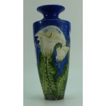 Lise B Moorcroft art pottery lustre vase decorated with Arum design,