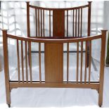 Edwardian mahogany inlaid double bed, headboard,