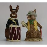 Royal Doulton Bunnykins teapot Aussie Explorer D7027 and Bunny Bank D6615 (2)