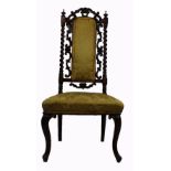 19th Century Mahogany Carolean style hall chair