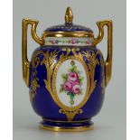 Minton jeweled two handle miniature lidded vase