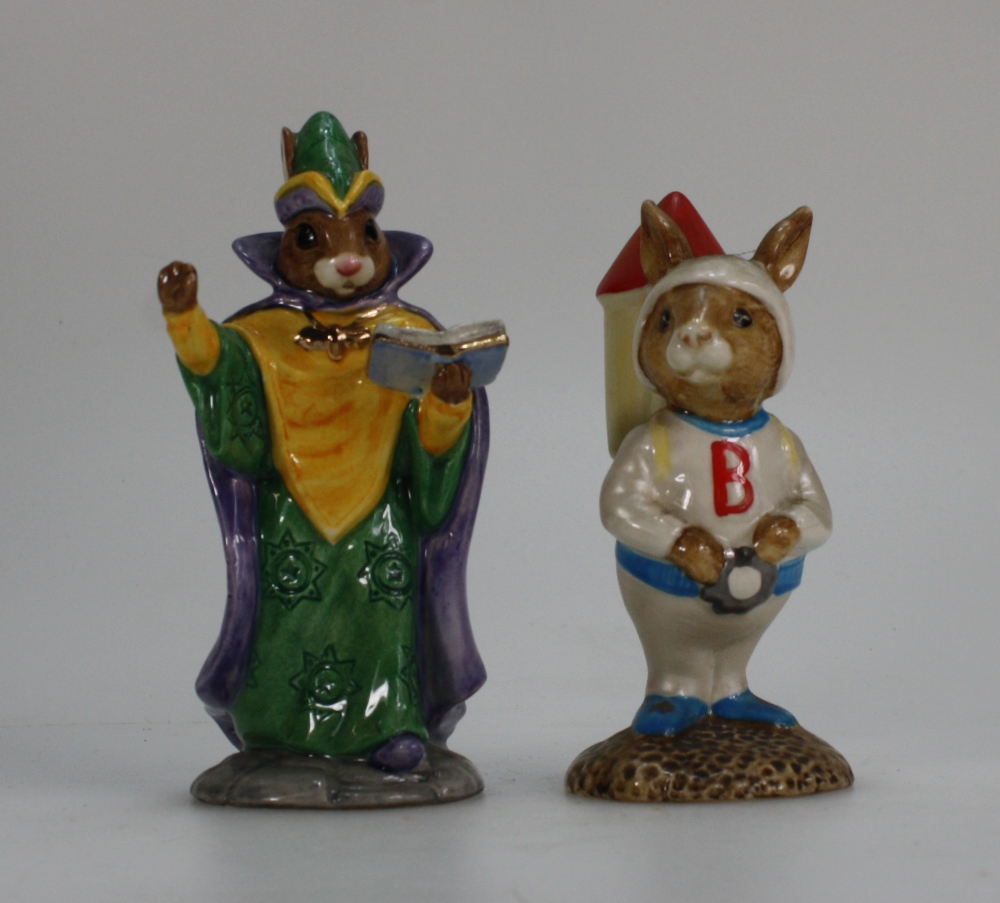 Royal Doulton Bunnykins figures Astro DB20 and Mystic DB197 (2)