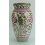 Charlotte Read Bursley Ware large vase decorated with purple tulips TL76,