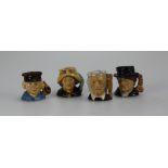 Royal Doulton collection of prototype Tiny Character Jugs comprising of Bill Sykes, Nancy,