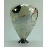 Lise B Moorcroft art pottery lustre vase decorated with Puffins design on cream ground,