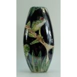 Lise B Moorcroft art pottery lustre large vase decorated in the Froggies design, cast, multi glaze,