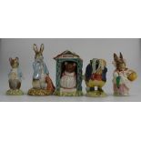 Royal Albert Beatrix Potter figures Miss Doormouse, Tommy Brock,