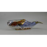 Royal Crown Derby paperweight of Oceanic Whale with gold stopper,