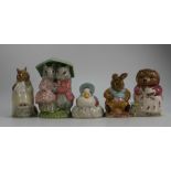 Royal Albert Beatrix Potter figures Goody & Timmy Tiptoes, Jemima Puddleduck made a feather nest,