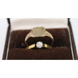 18ct Gold diamond ring (3.5 grams) and 9ct gold signet ring (1.