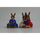 Royal Doulton Bunnykins figures Partners in collecting DB151 and Daisie Springtime DB7 (2)