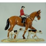 Beswick Tableau piece Huntsman and hounds on ceramic base "The Hunt" an exclusive for Sinclair's,