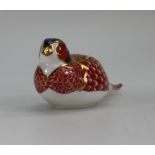 Royal Crown Derby paperweight of Pheasant with gold stopper,