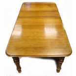 Edwardian Oak wind out dining table with additional two leaves