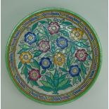 Charlotte Rhead Crown Ducal wall charger in the Caliph design 5411, diameter 32.